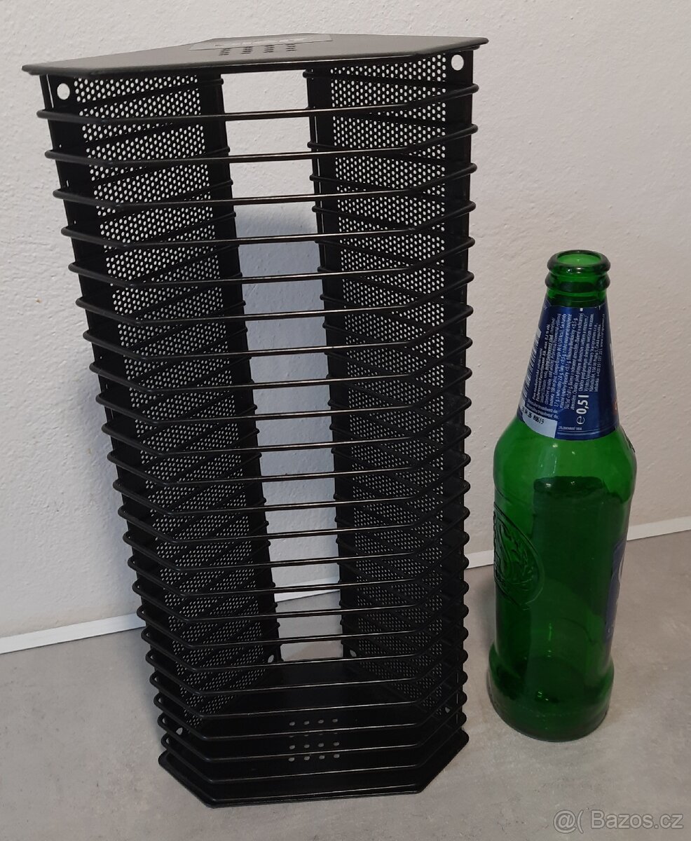 Stojan na 24 ks CD nebo DVD zn. Digit černý, kovový, rohový - 7