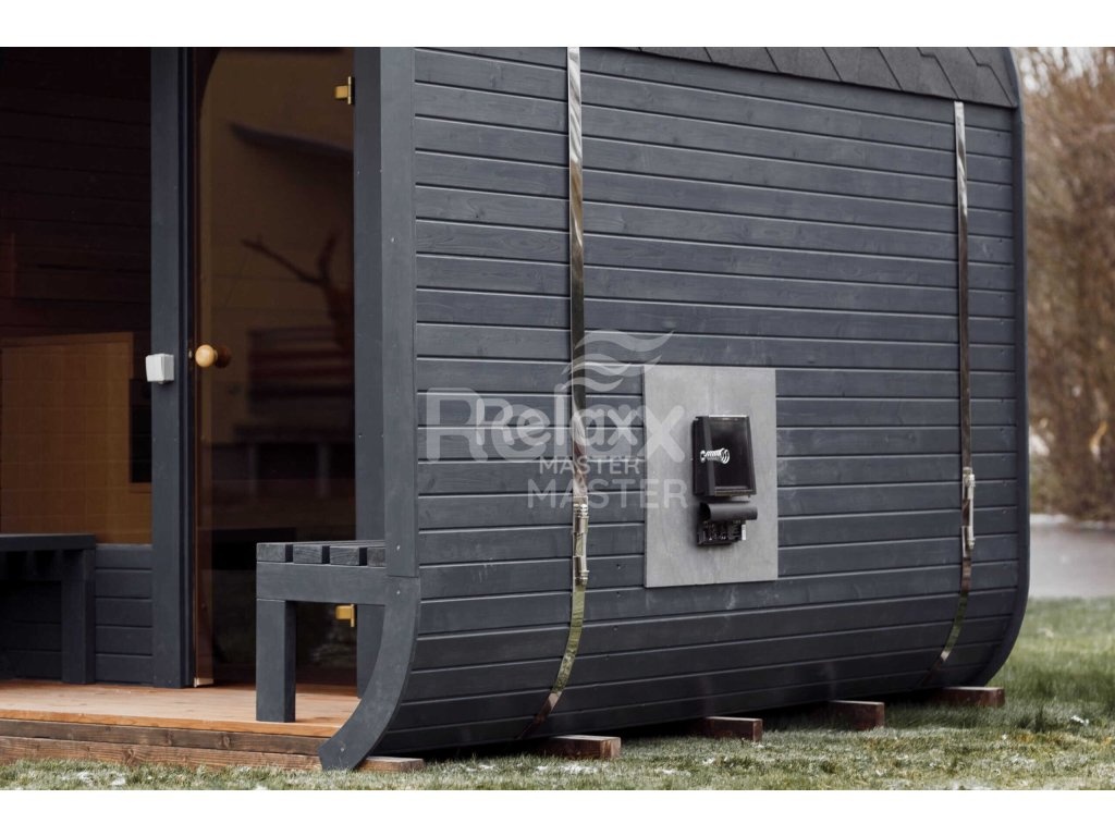 Zahradní finská sauna CUBE sauna 3M s terasou - 7