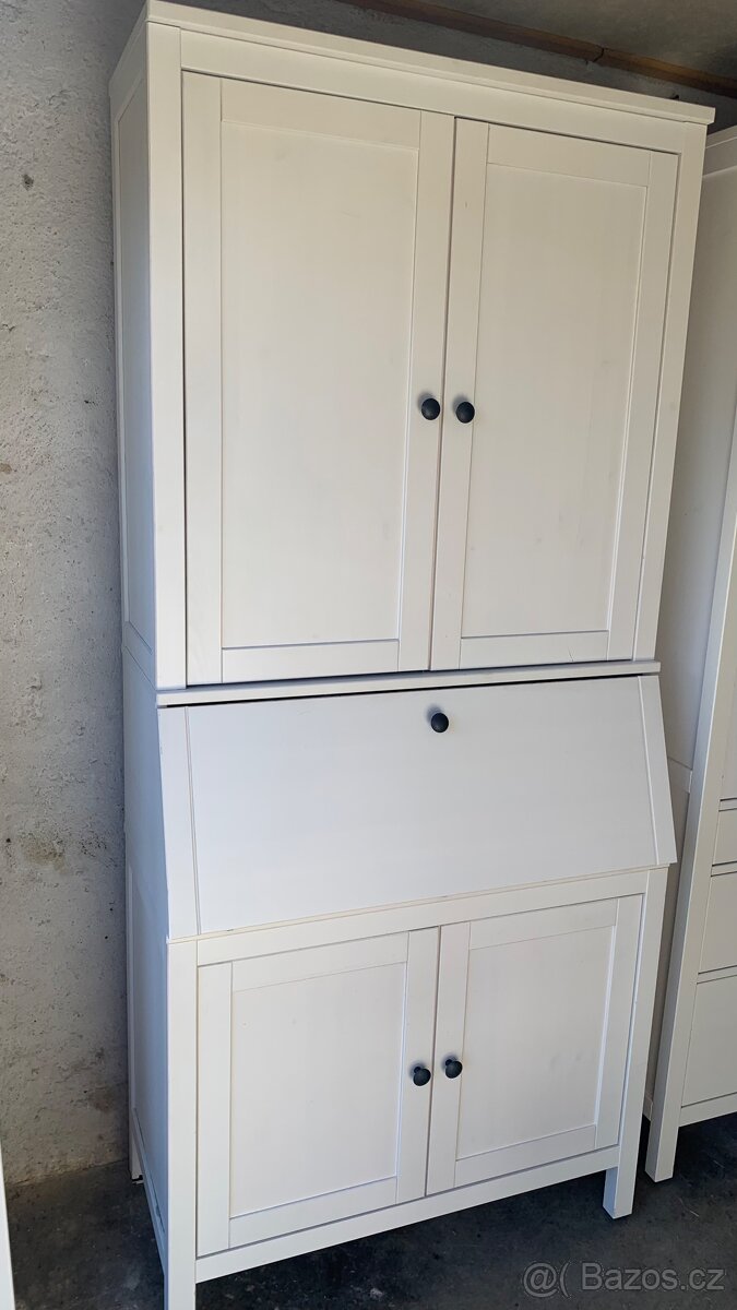 Ikea Hemnes prosklená knihovna - vitrína masiv bílé mořidlo - 7