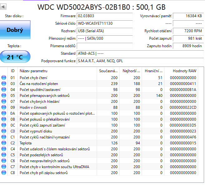 SATA 3,5" disky, odzkoušené, uvedená cena je za vše - 7