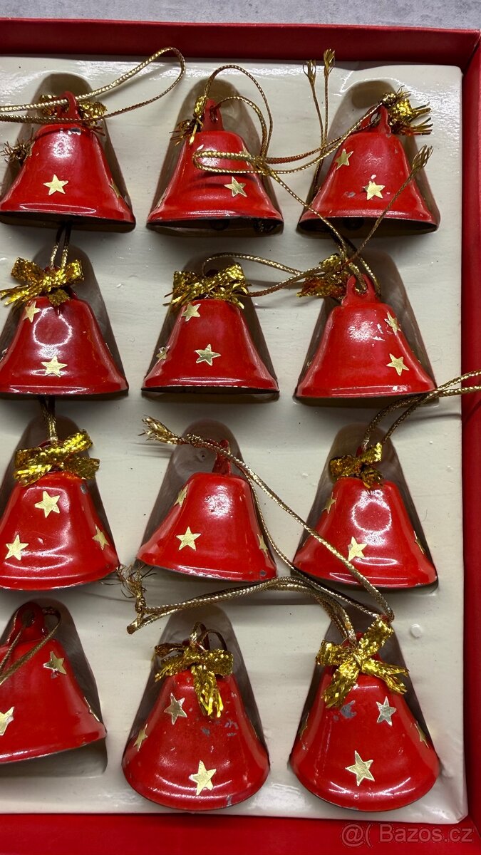 Retro vánoční zvonečky kovové - 7