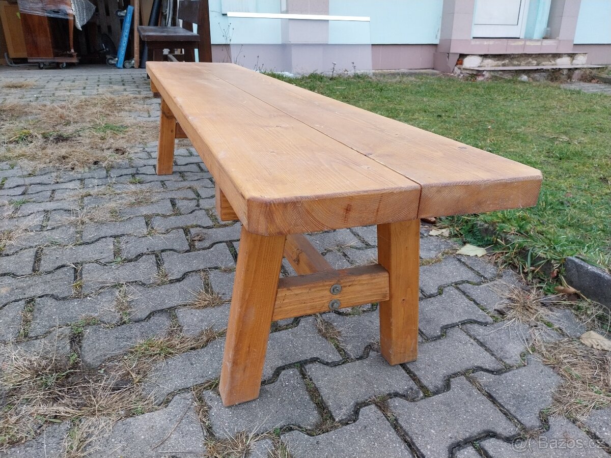 Dřevěná pevná lavice - 7