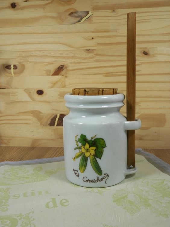 VINTAGE PORCELÁNOVÁ DÓZA NA OKURKY SOLOGNOTE FRANCIE - 7