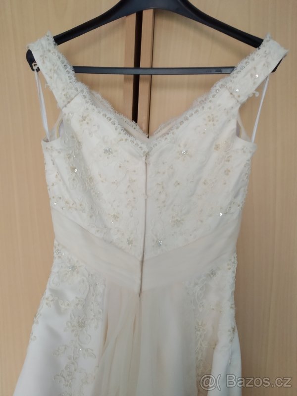 Svatební šaty Jasmine Bridal gold champagne s krajkou - 7