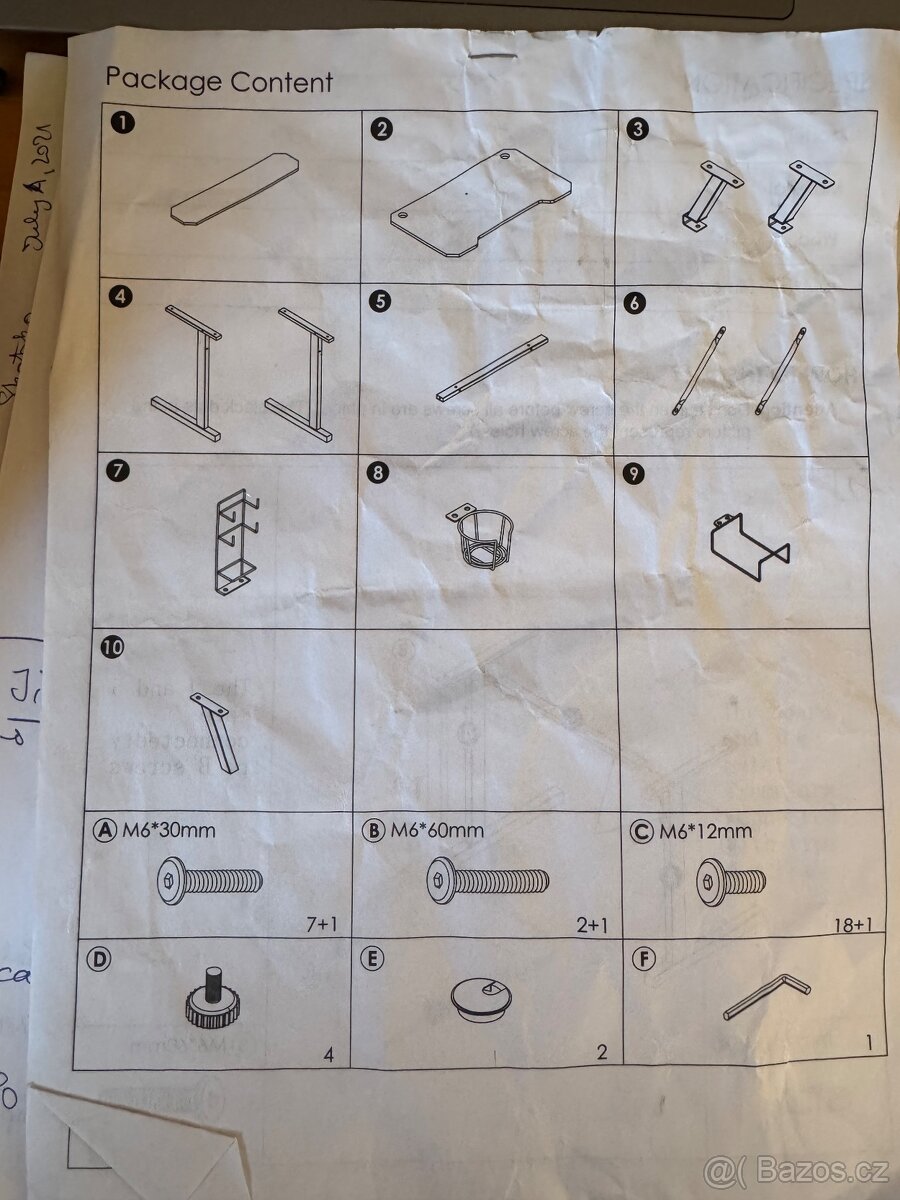 Herní stůl 100x55 cm, černý, nový - 7