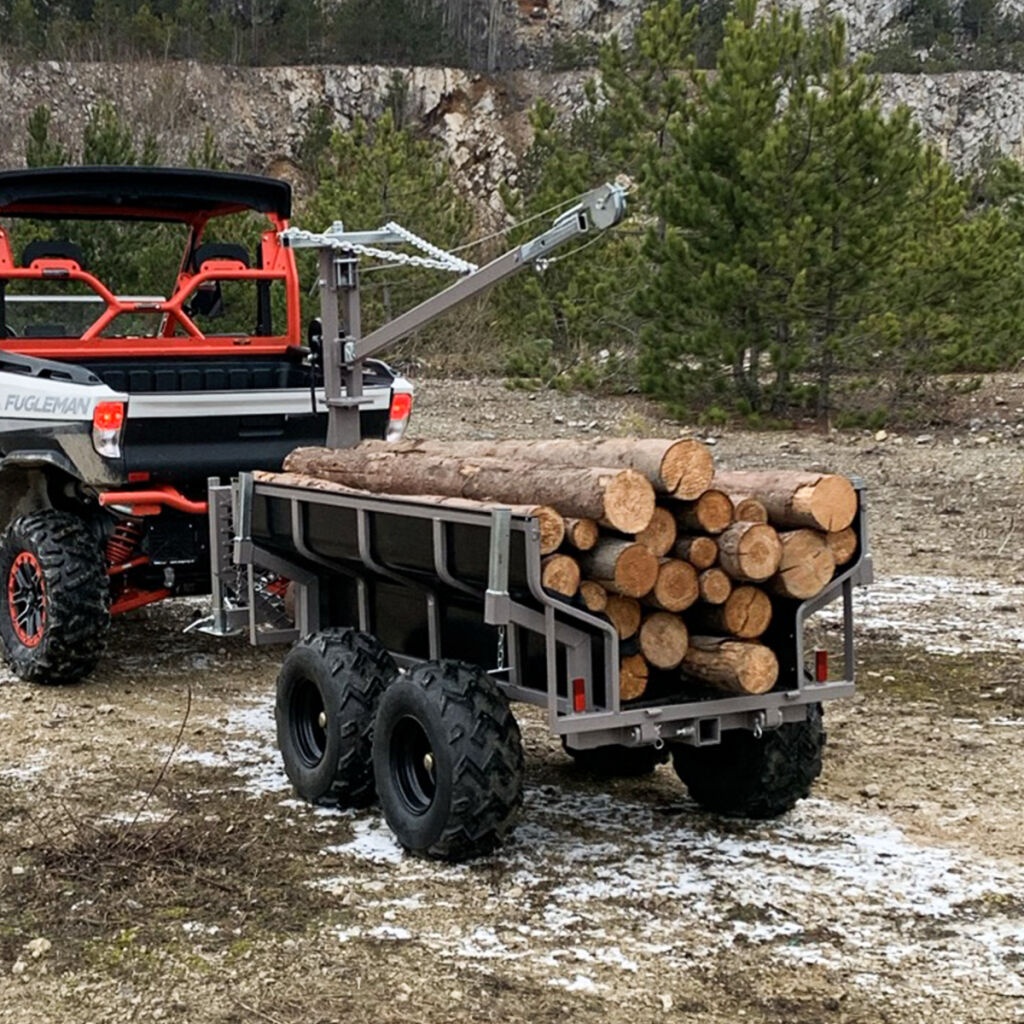 Vozík za čtyřkolku dvounápravový kovový, plechový SHARK WOOD - 7