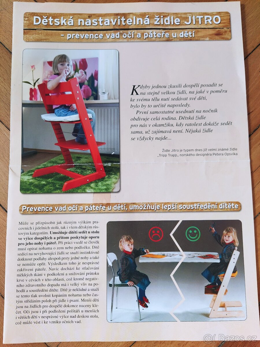 Rostoucí dětská židle Jitro, masiv buk, 2x podsedák - 7