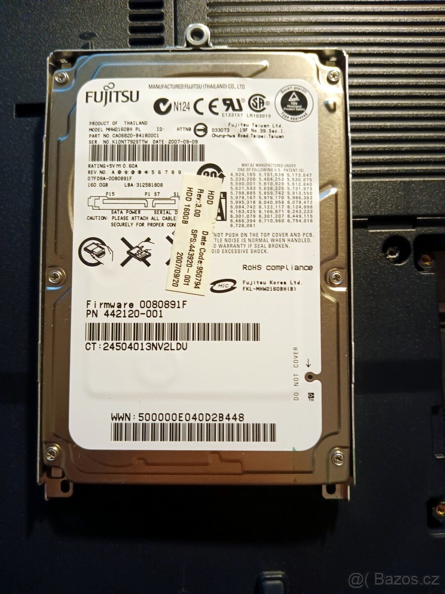 notebook HP Compaq 6710b, Intel core2 duo 2,4Ghz, 2Gb RAM, - 7