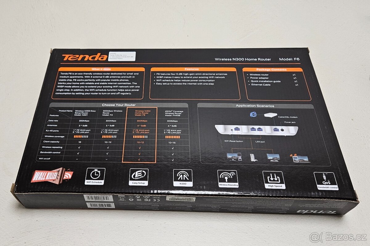 WiFi router Tenda F6 - Wireless N300 - 7