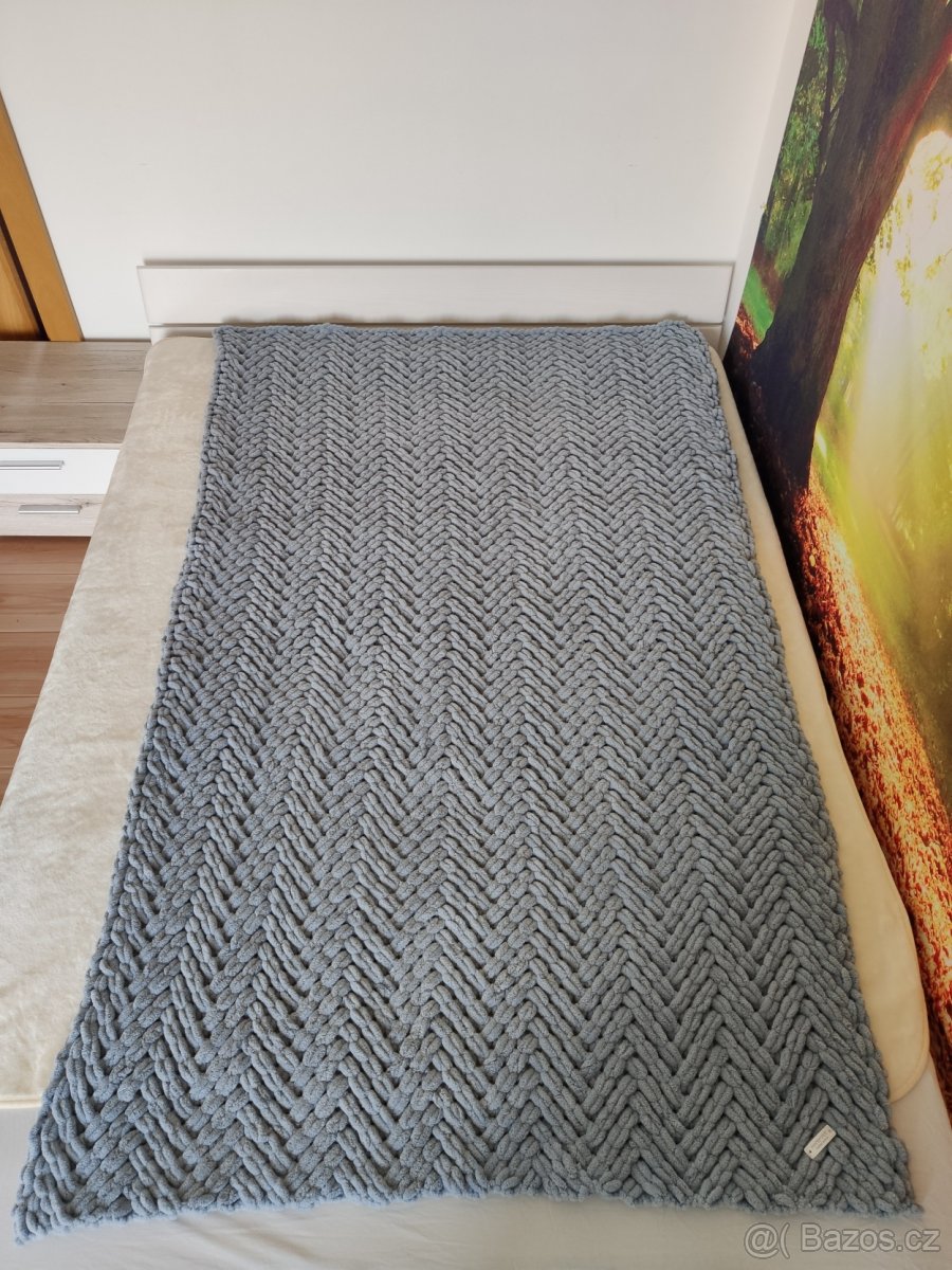 Pletená deka pro dospělé šedá - 7