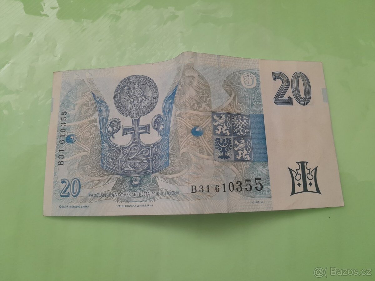 PAPÍROVÁ DVACETIKORUNA PAPÍROVÁ 20 VIZ FOTO IHNED K PRODEJI - 7