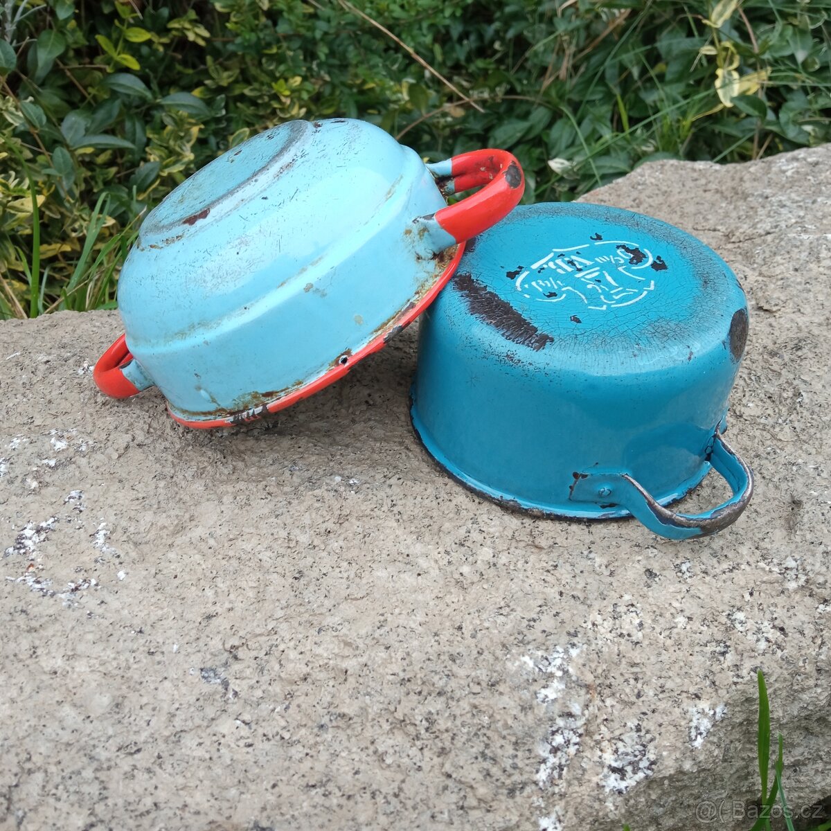 Smaltované modré nádobíčko pro panenky - 7