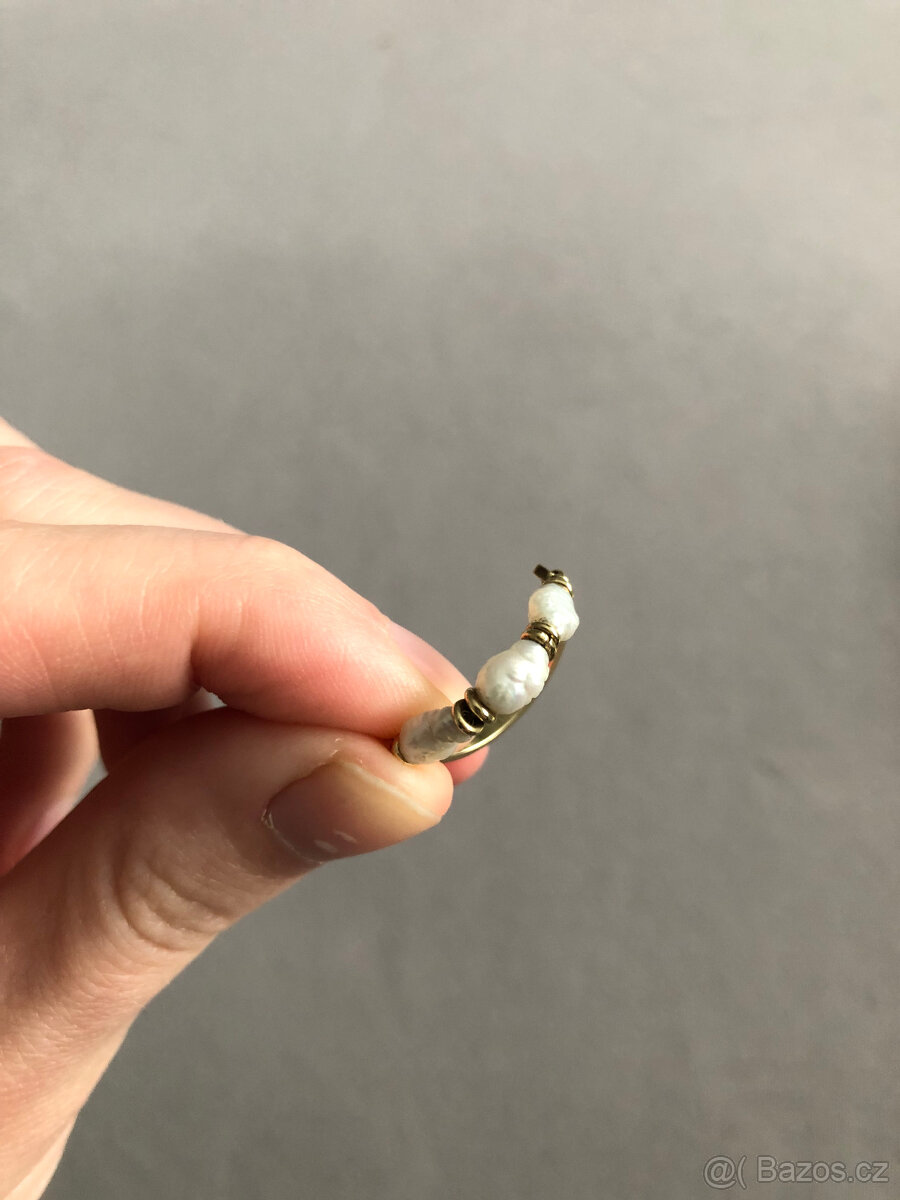 Zlatá souprava, náušnice a prsten - 7