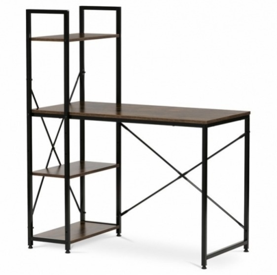 Psací stůl podpořený regálem v dubovém či vintage stylu - 7