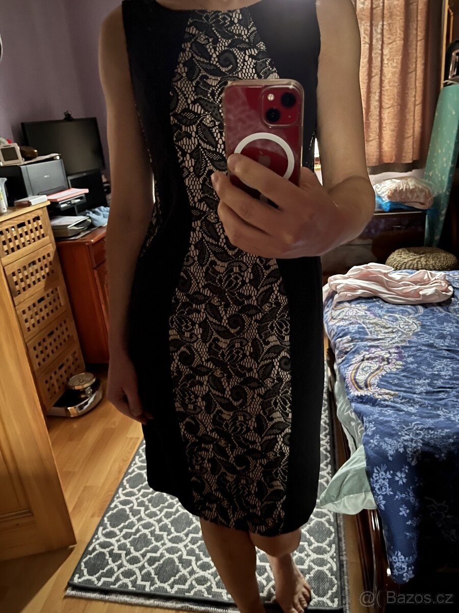 pouzdrové černé šaty vel.38 - 7