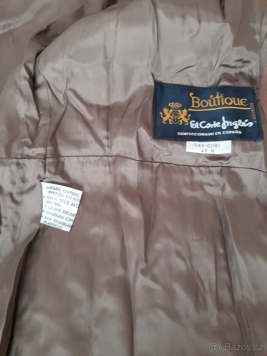 Hnědý semišový kabát, vel. 42 - 7