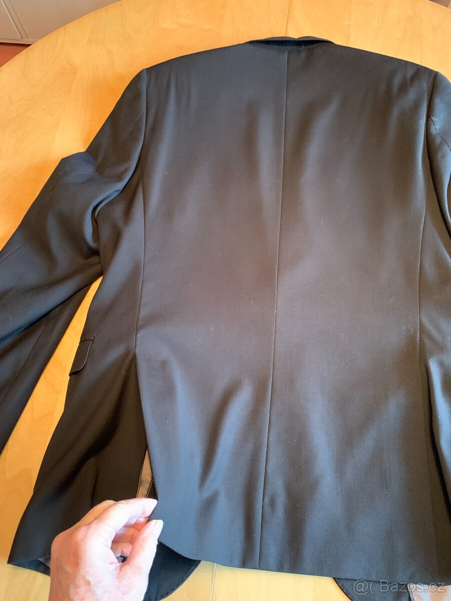 pánský černý oblek - vel. M - slim fit - 7
