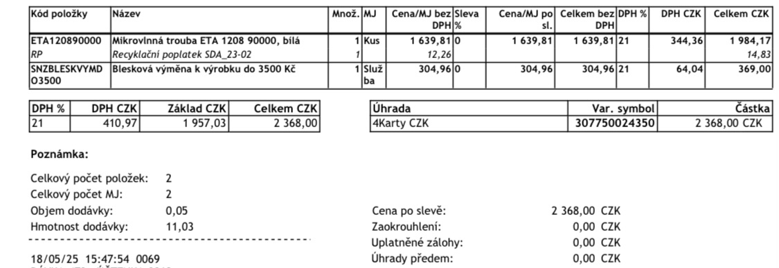 Mikrovlnná trouba ETA - 7