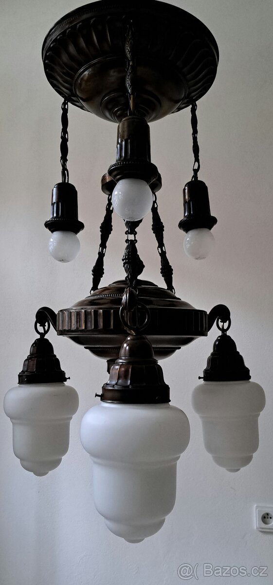 Starožitný lustr, secese, secesní - 7