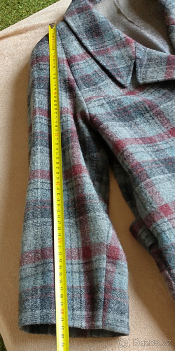 Dámské nadčasové retro sako kárované teplé - 7