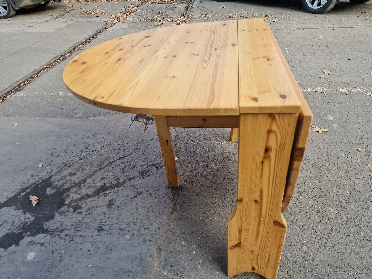 Stůl Jídelní Dřevo Rozkládací 18x90 výška 74/90x134 cm - 7