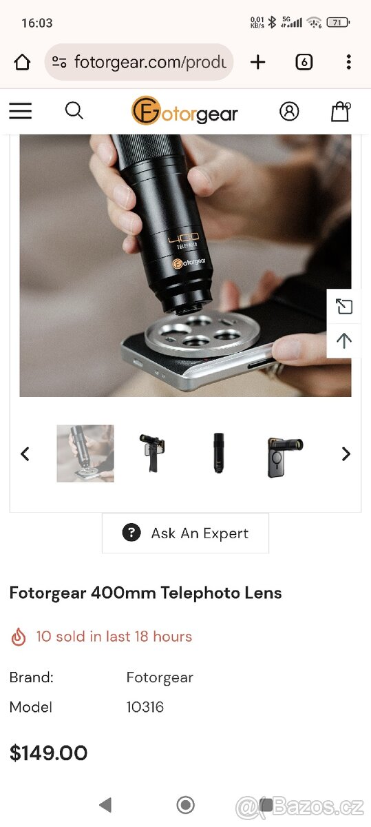Teleobjektiv na mobil Fotorgear 400 - 7