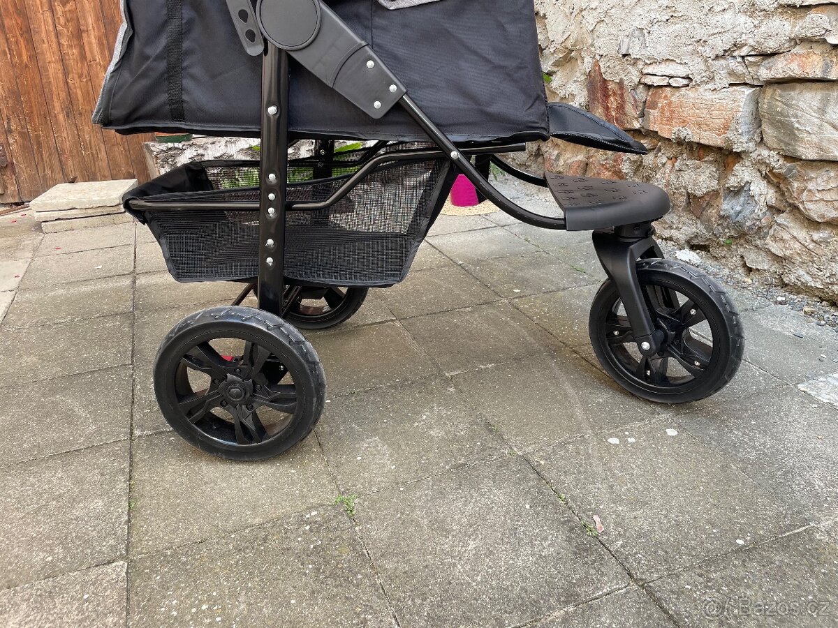 Kočár pro psa PawHut Quido černá + šedá - 7