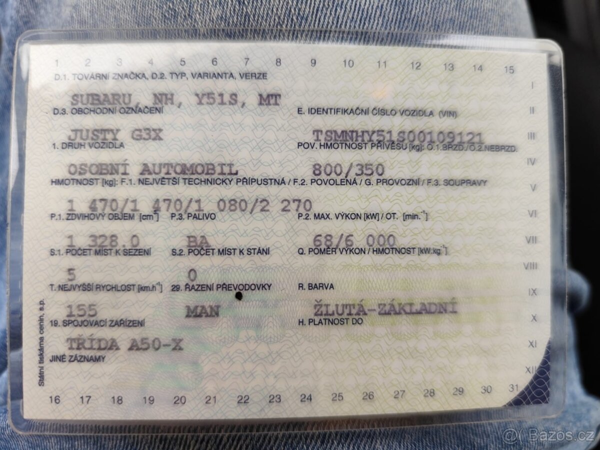Subaru Jasty 1,3 G3X benzín - 7
