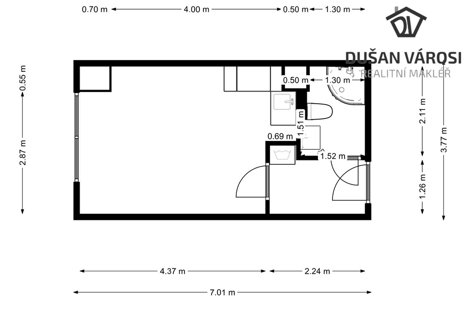 Pronájem bytu 1+KK, Budovatelů - 7