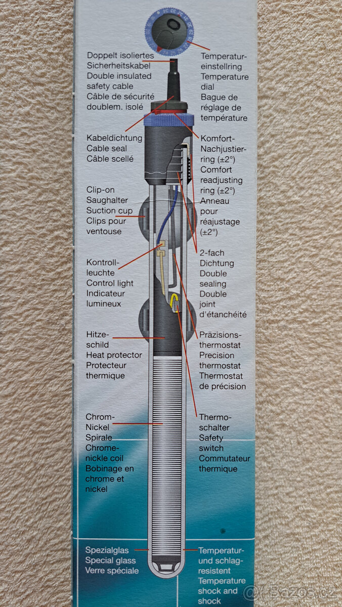 NOVÉ nepoužité akvarijní topítko EHEIM 100W - 7