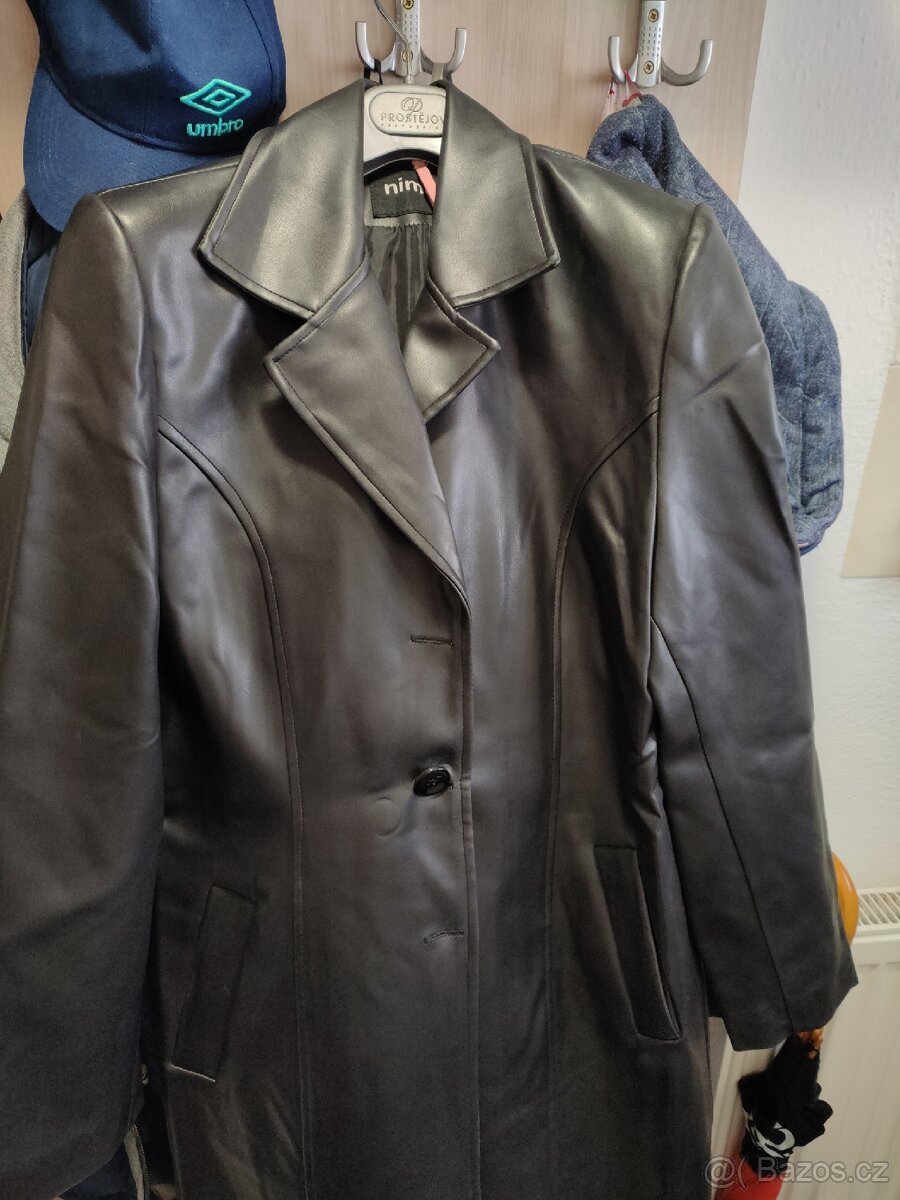 Dámský koženkový kabát vel.40 - 7