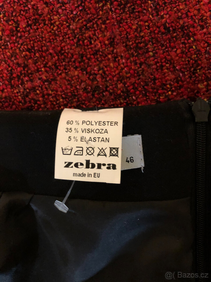 Společenská pouzdrová sukně s lurexovou výšivkou zn. Zebra - 7