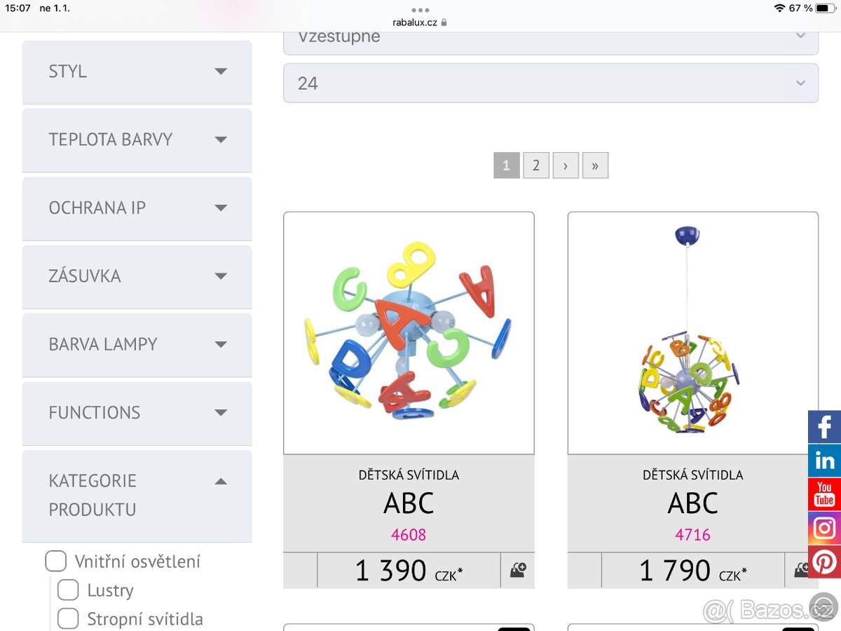 Světlo do dětského pokojíčku zn. RABALUX - 7