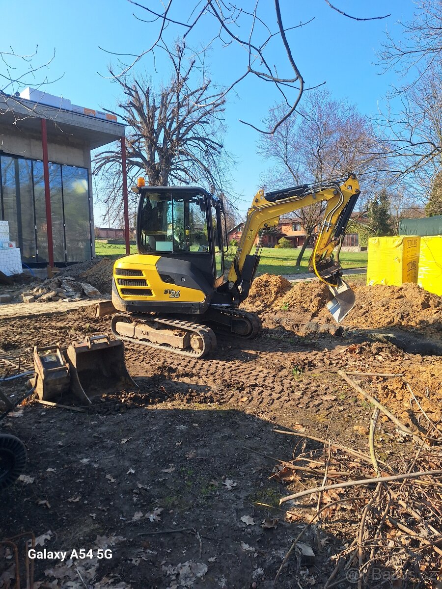Výkopové práce minibagrem Yanmar, přeprava vozíkem 3t - 7