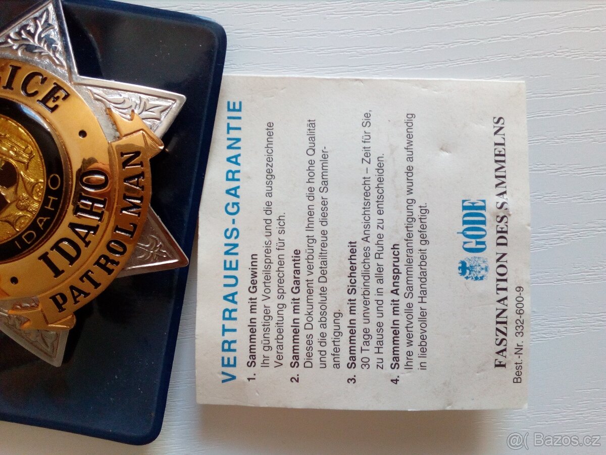 Prodám US odznak policie - 7