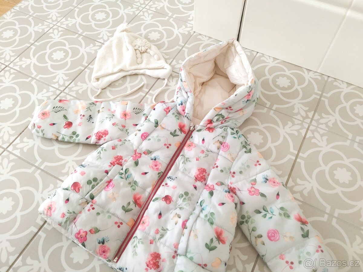 Kytičkovaná přechodová nádherná bunda Zara jarní jaro 92 - 7