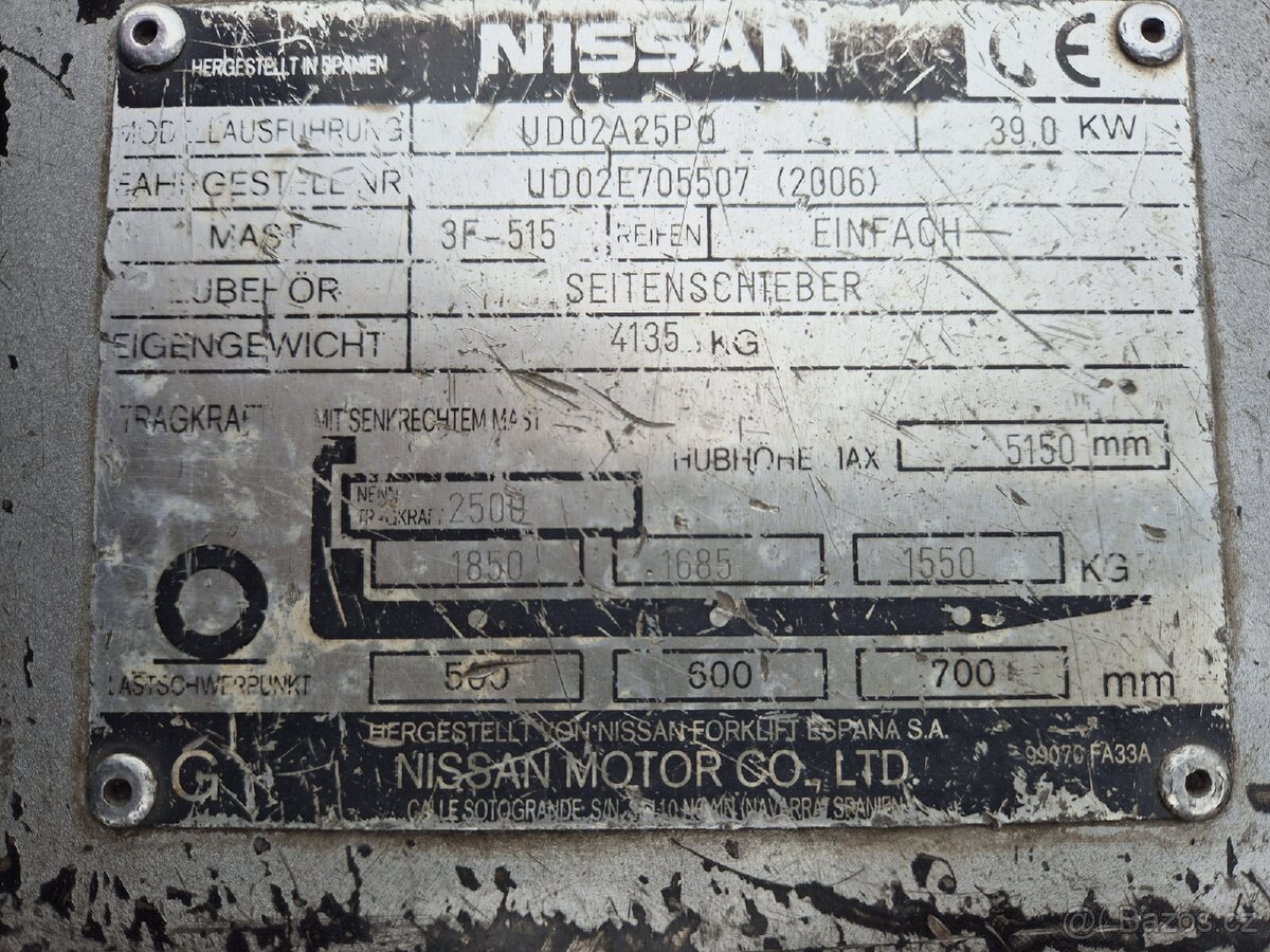 VZV Nissan 2,5t LPG zdvih 5m - 7