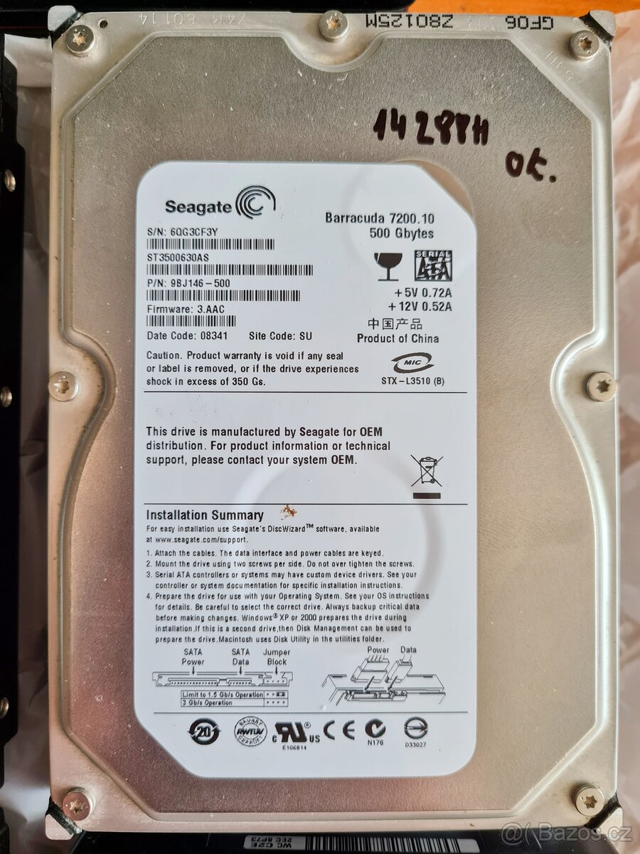 4x 500gb sata bez vadných sektorů do Pc. - 7