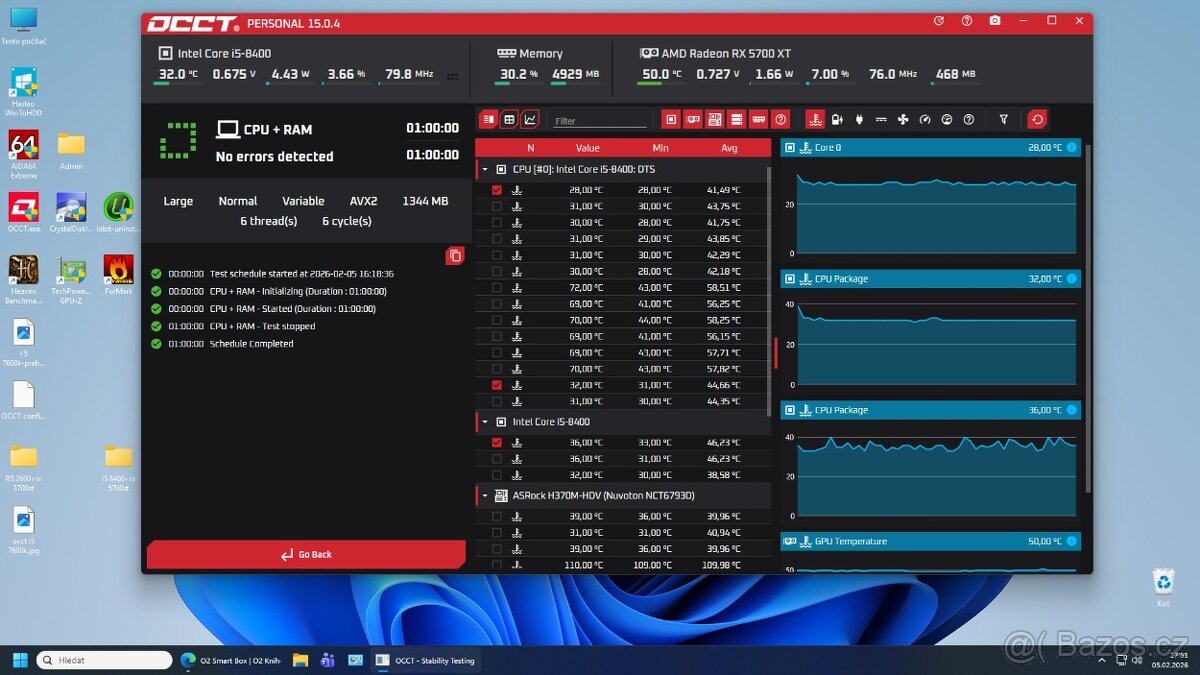 herní PC: i5 9600K+RX 5700xt+16GB RAM - 7