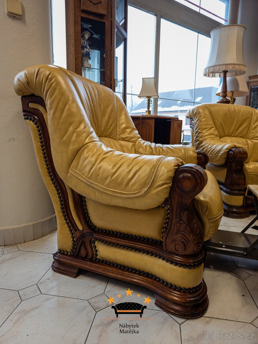 Sedací kožená souprava 3+1+1 - 7