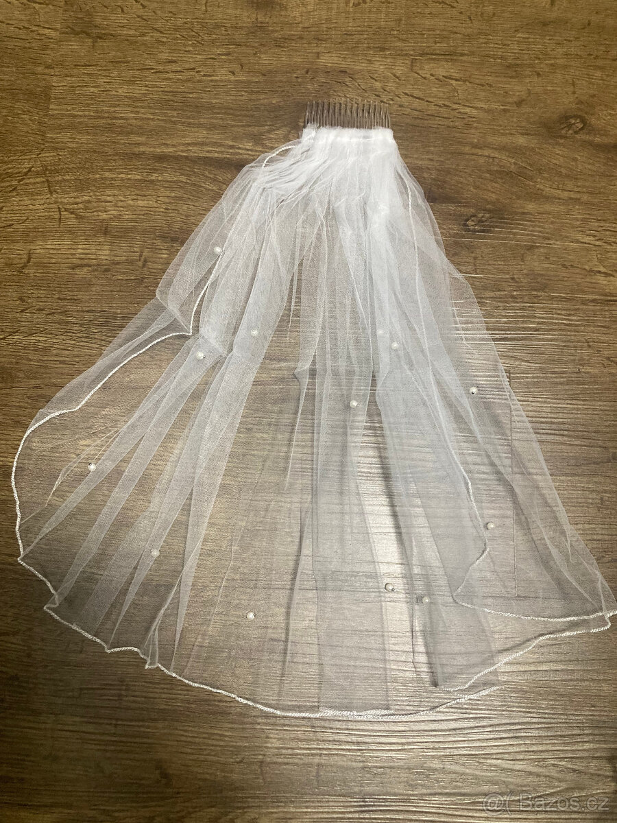 set pro nevěstu-závoj, podvazek, ozdoba do vlasů - 7