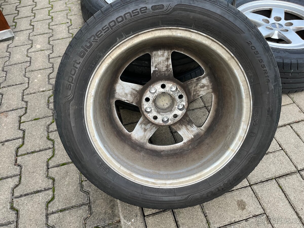 4x alu disky 5x112 R16, letní pneu 50% - 7