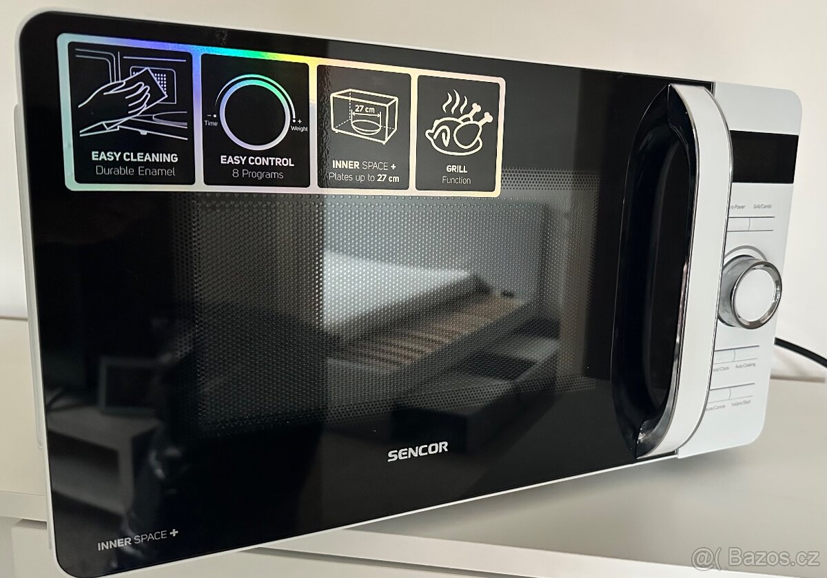Mikrovlnná trouba Sencor s grilem 27 cm a programy - 7