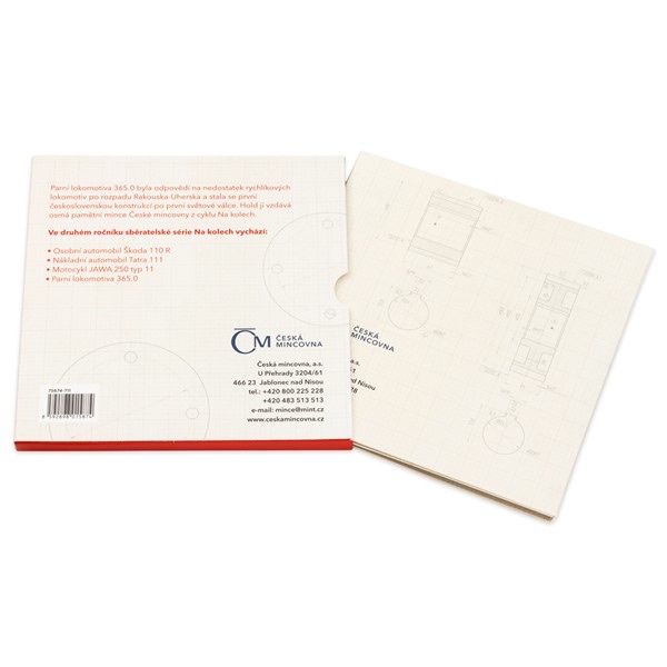 STŘÍBRNÁ MINCE NA KOLECH - PARNÍ LOKOMOTIVA 365.0 PROOF - 7