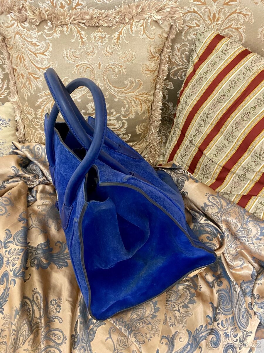 Kabelka Celine Electric Royal Blue Suede Phantom Bag - 7