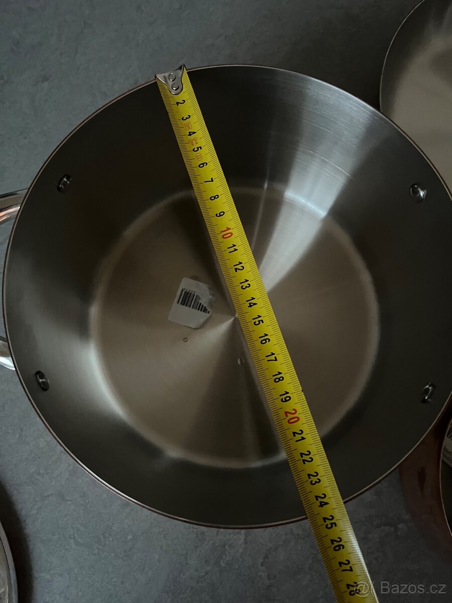 Nový set 3ks hrnec, rendlík a pánev Pentole Agnelli Copper 3 - 7