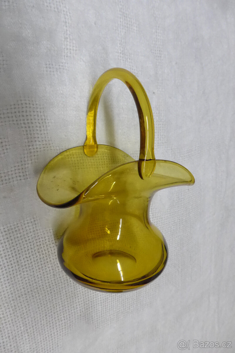 Košik + Popelnik Hutní Barvené Sklo - 7