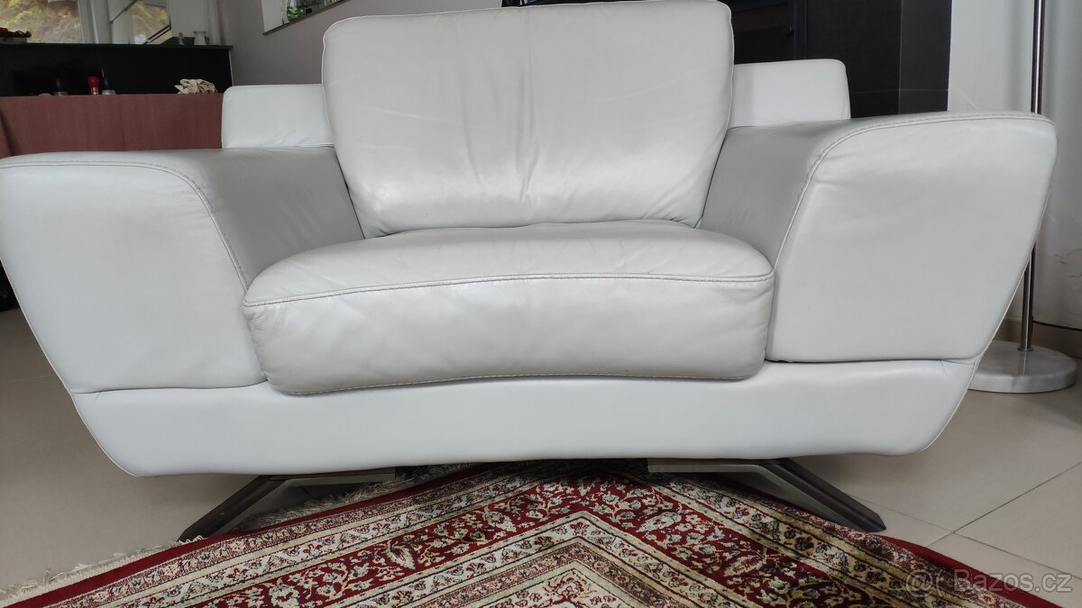 Kožená Italská sedací souprava + křesla - 7