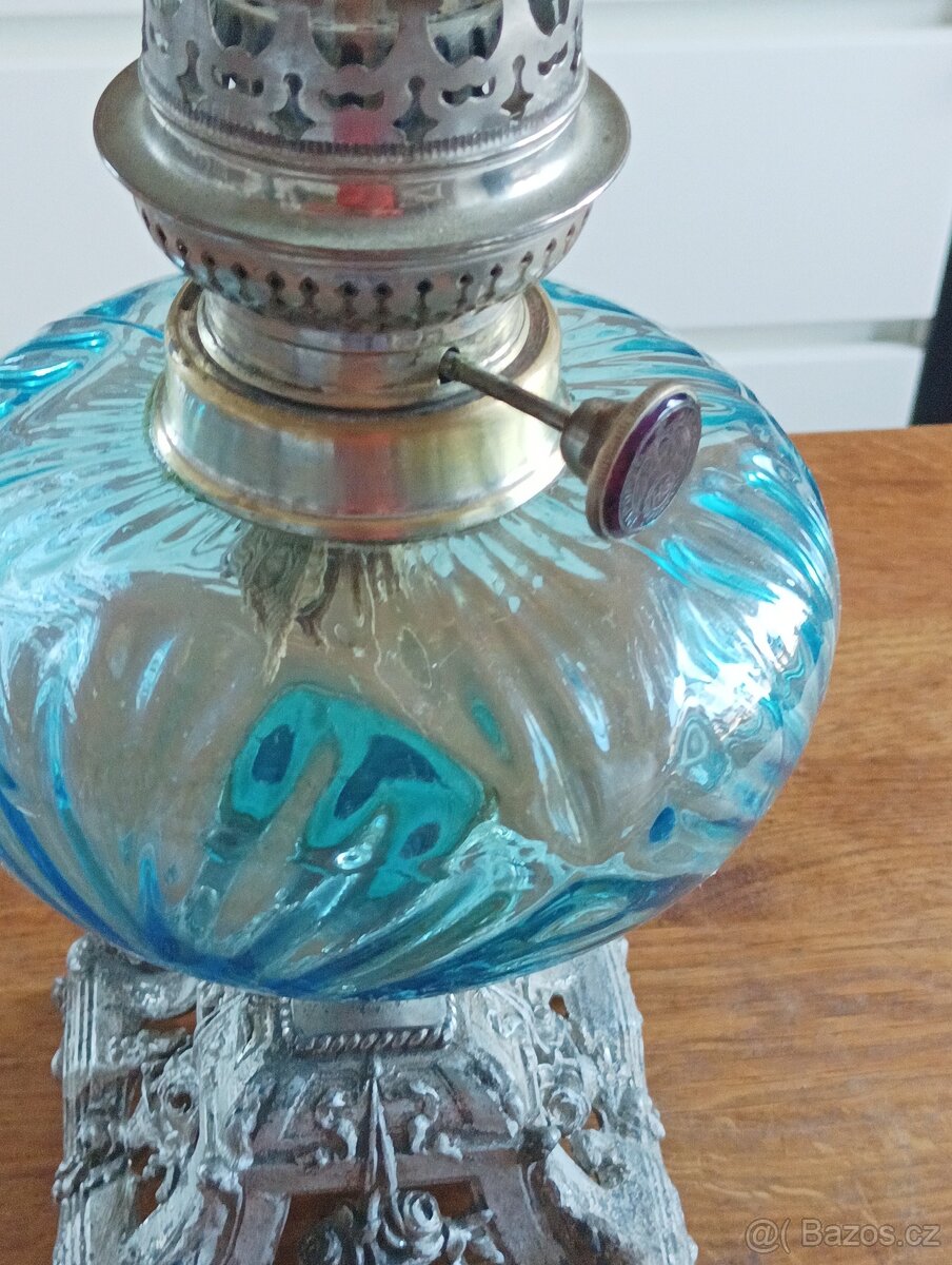 SECESE/ART NOUVEAU STAROŽITNÁ PETROLEJKA HASAG, FRANCIE 1900 - 7