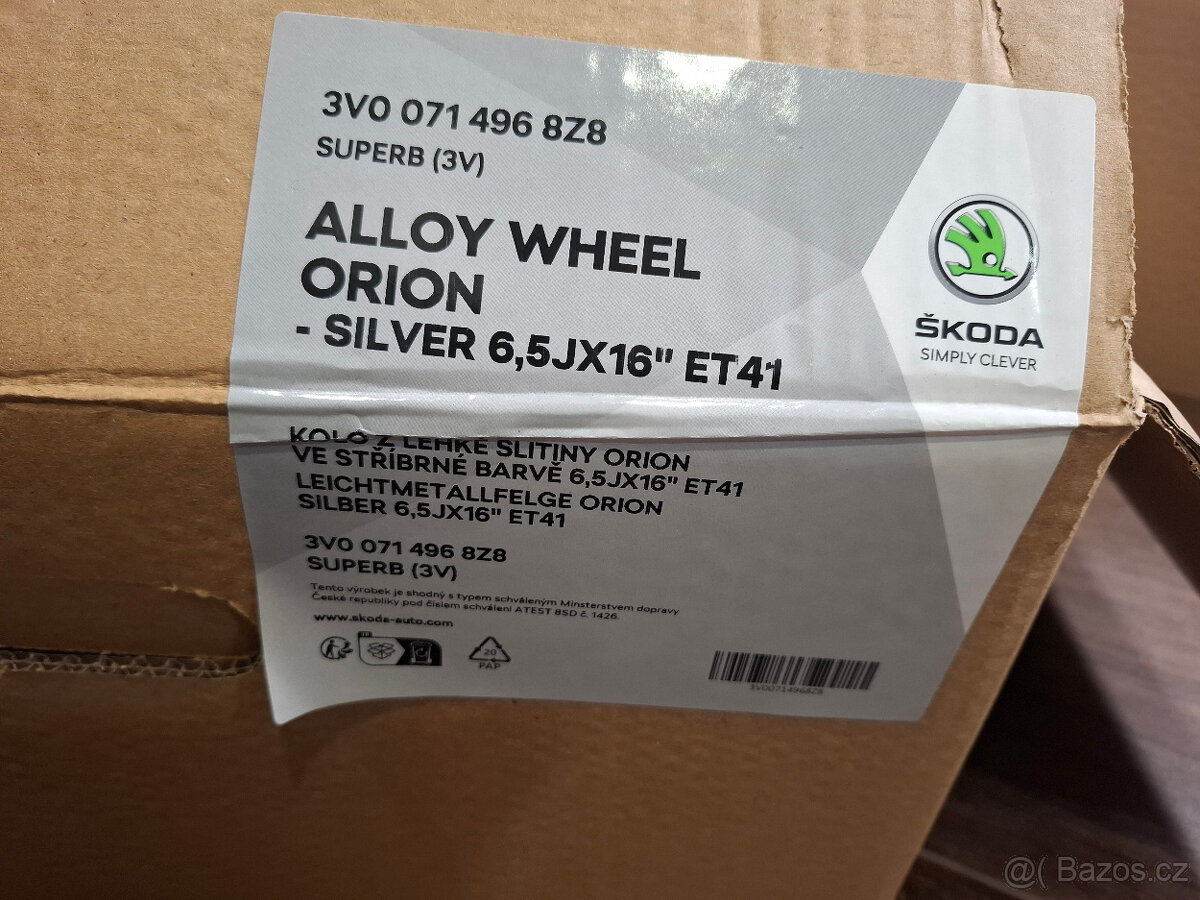 Nové orig. alu disky Škoda Superb III 6,5x16 5x112mm - 7